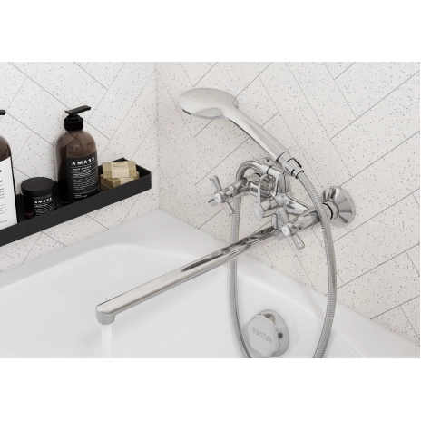 Смеситель Santek Рокс для ванны с душем, длинный излив с аксессуарами, WH5A12014C001